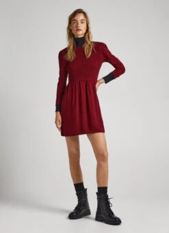 PLEATED TWILL DRESS -Winter Clothes Store PL953421 299 02 MO