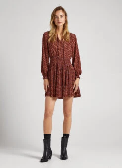 PLEATED BOHO DRESS -Winter Clothes Store PL953422 0AA 02 MO