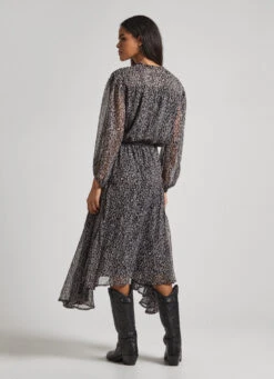 MIDI DRESS WITH ANIMAL PRINT -Winter Clothes Store PL953436 999 04 MO