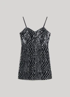 SHORT SEQUINED STRIPED DRESS -Winter Clothes Store PL953454 999 01 FL