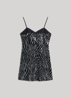 SHORT SEQUINED STRIPED DRESS -Winter Clothes Store PL953454 999 03 FL