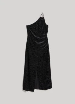 LONG VELVET DRESS WITH SPARKLE DETAIL -Winter Clothes Store PL953458 999 01 FL