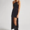 LONG VELVET DRESS WITH SPARKLE DETAIL