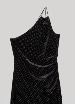 LONG VELVET DRESS WITH SPARKLE DETAIL -Winter Clothes Store PL953458 999 02 FL